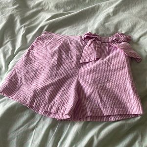 Girls Pink and White Striped Shorts